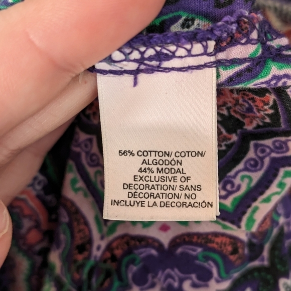 Retro Victoria's Secret Modal & Cotton Boho Paisley‎ V-Neck Night Gown Size S - Picture 6 of 8